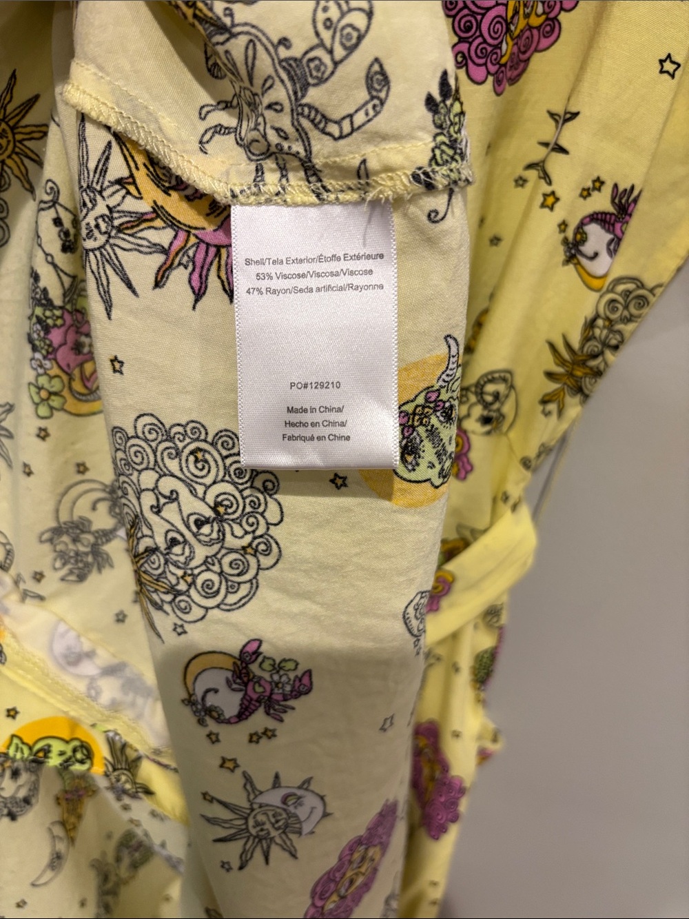 ModCloth Yellow Celestial Astrology Shirt Dress Zodiac Sun Moon Whimsigoth Sz M - Picture 15 of 16